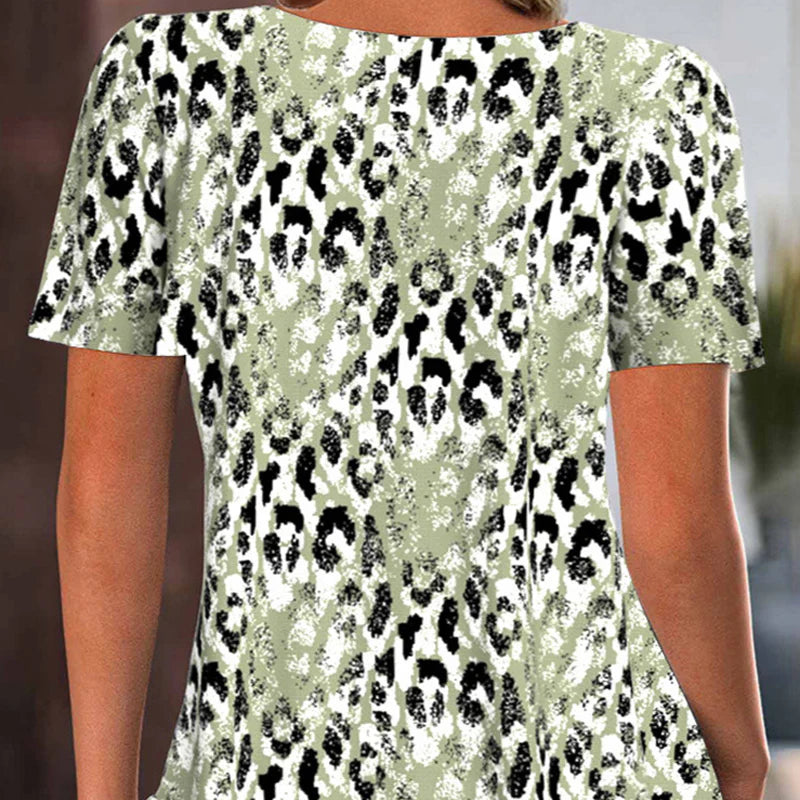 Women’s Abstract Print Pleat-Front Top