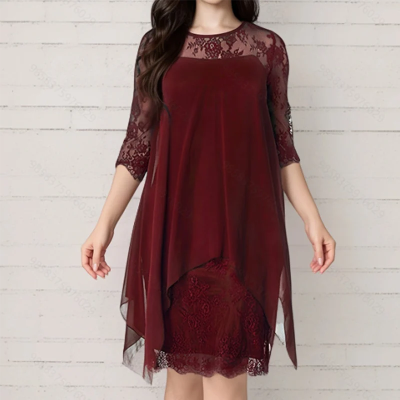 Women’s Lace Overlay High-Low Dress