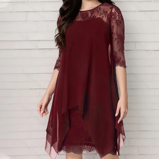 Women’s Lace Overlay High-Low Dress
