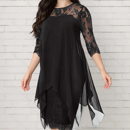 Women’s Lace Overlay High-Low Dress