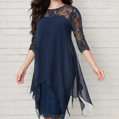 Women’s Lace Overlay High-Low Dress