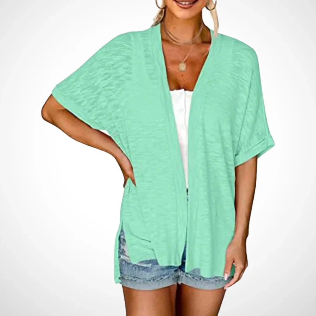 Women’s Flowy Open-Front Short-Sleeve Cardigan
