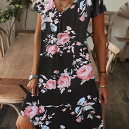 Women’s Floral V-Neck Long Dress