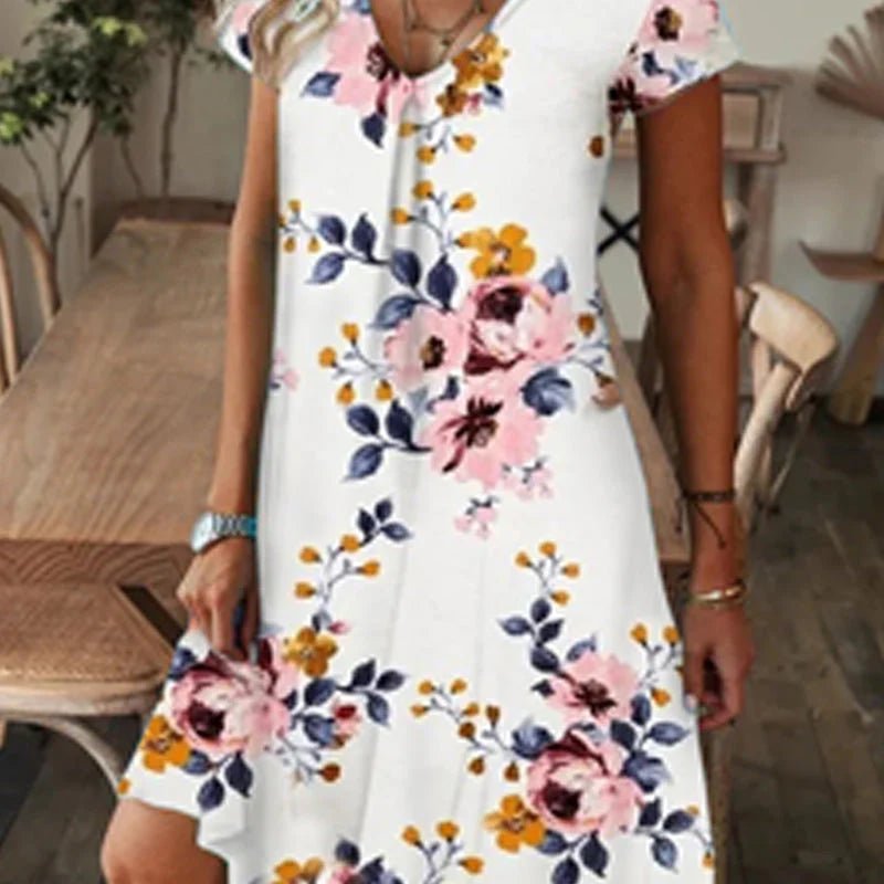 Women’s Floral V-Neck Long Dress