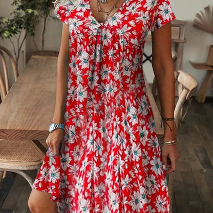 Women’s Floral V-Neck Long Dress