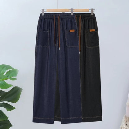 Women’s Adjustable Drawcord High Waist Straight Leg Trousers
