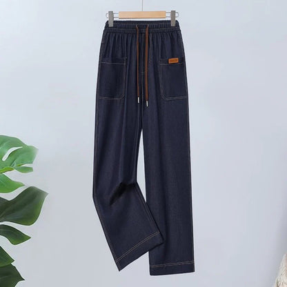 Women’s Adjustable Drawcord High Waist Straight Leg Trousers