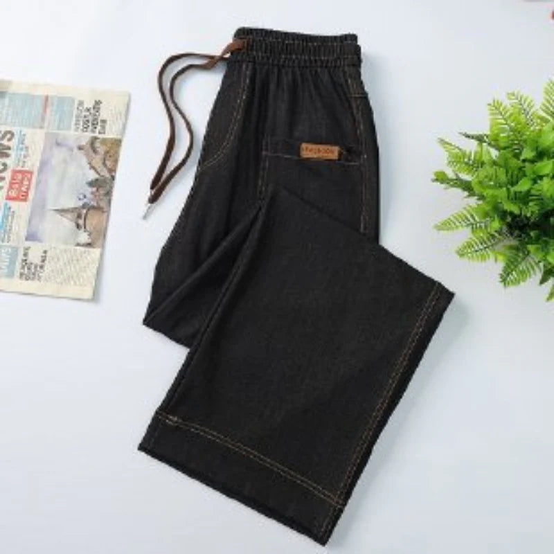 Women’s Adjustable Drawcord High Waist Straight Leg Trousers