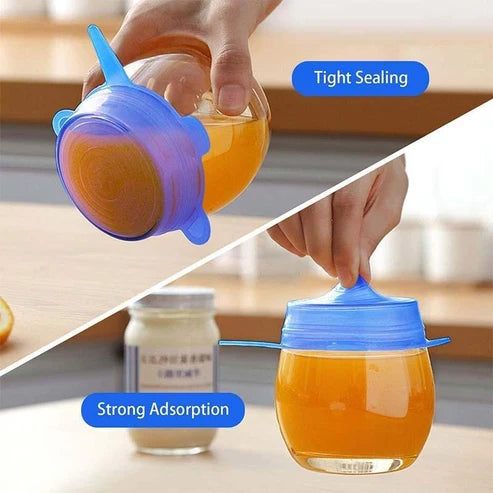Set of 6 Reusable Silicone Stretch Lids