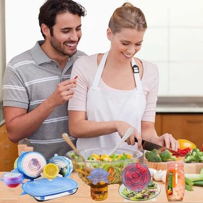 Set of 6 Reusable Silicone Stretch Lids