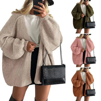 Women's Open Front Longline Knit Cardigan