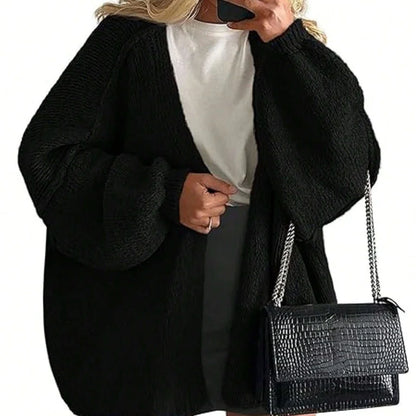 Women's Open Front Longline Knit Cardigan
