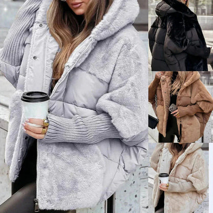 Women's Oversized Quilted Jacket with Hood