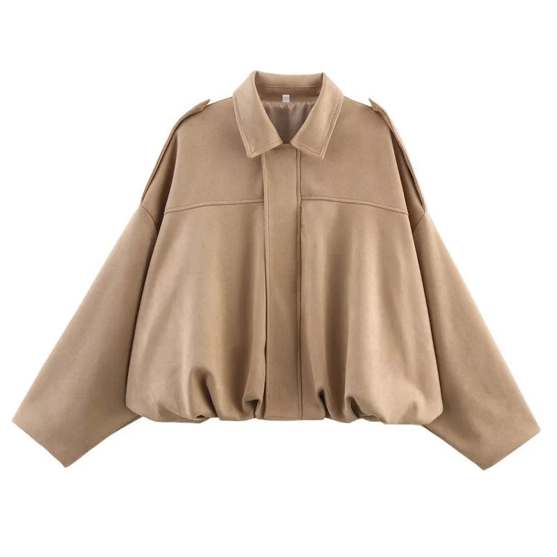 Women's Suede Look Zip Pilot Jacket