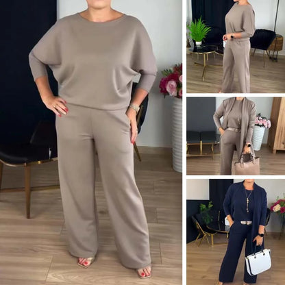 Women’s Three-Piece Cardigan and Trouser Set