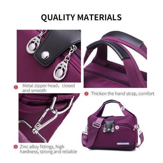 Women’s Anti-Theft Multi-Pocket Nylon Shoulder Bag