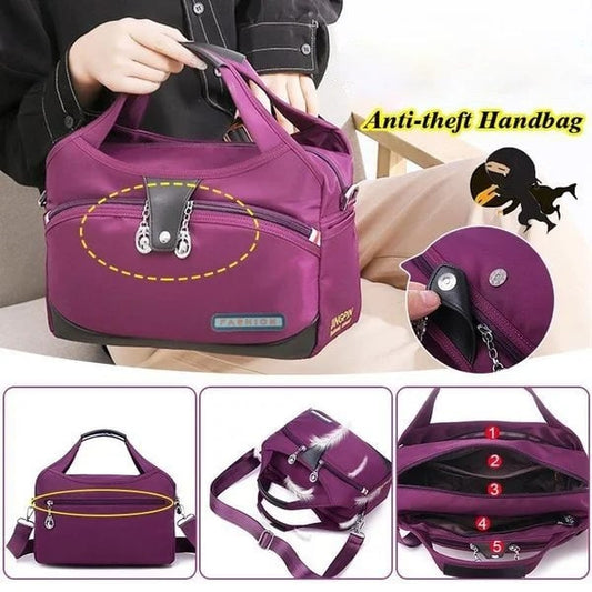 Women’s Anti-Theft Multi-Pocket Nylon Shoulder Bag