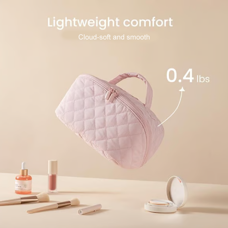 Large Capacity Quilted Makeup Travel Bag