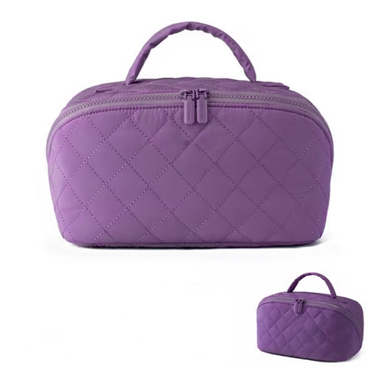 Large Capacity Quilted Makeup Travel Bag
