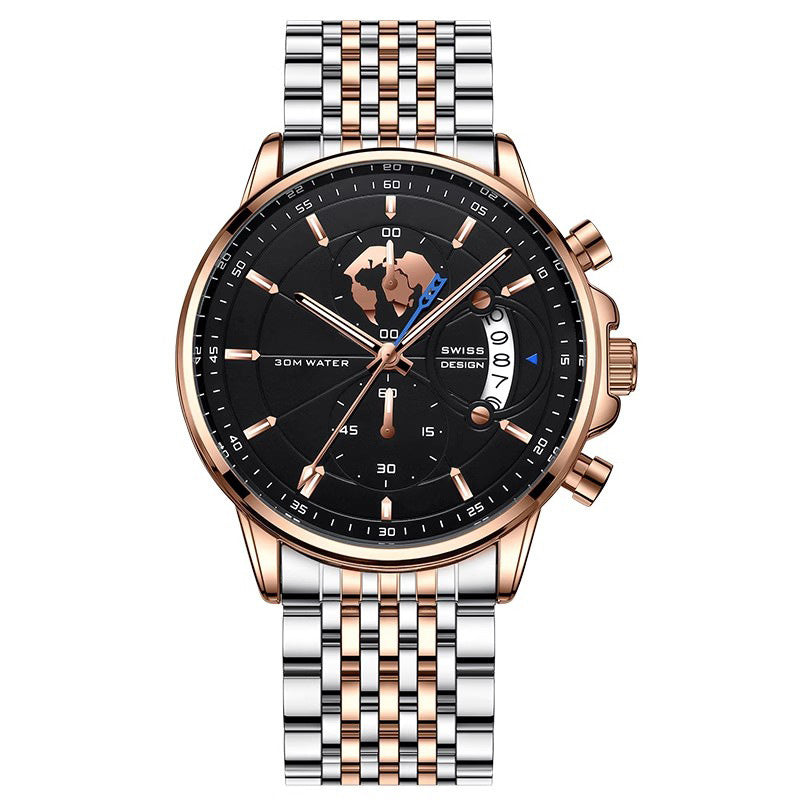 Men’s Maritime Globe Dial Quartz Watch