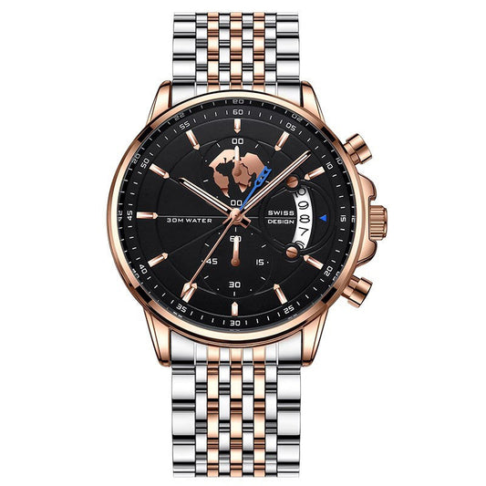 Men’s Maritime Globe Dial Quartz Watch