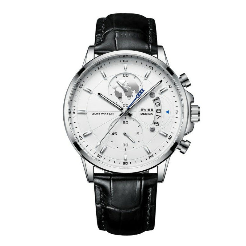Men’s Maritime Globe Dial Quartz Watch
