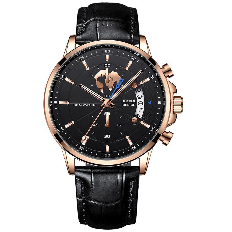 Men’s Maritime Globe Dial Quartz Watch