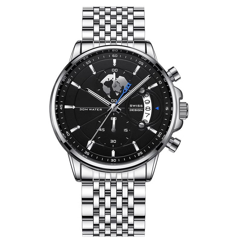 Men’s Maritime Globe Dial Quartz Watch