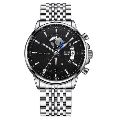 Men’s Maritime Globe Dial Quartz Watch