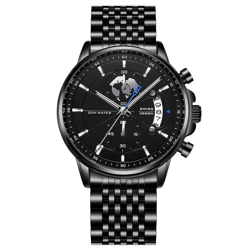 Men’s Maritime Globe Dial Quartz Watch