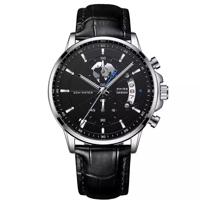 Men’s Maritime Globe Dial Quartz Watch