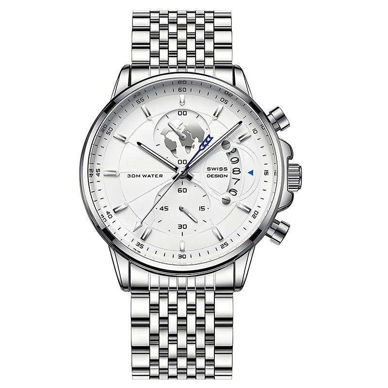 Men’s Maritime Globe Dial Quartz Watch