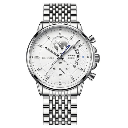 Men’s Maritime Globe Dial Quartz Watch