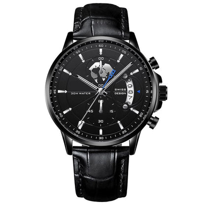 Men’s Maritime Globe Dial Quartz Watch