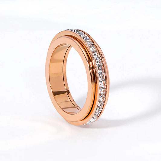 Women’s Stainless Steel Rotating Spinner Ring