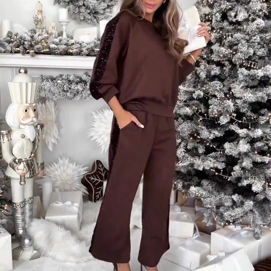 Women’s Sparkling Side-Panel Soft Lounge Co-ord Set