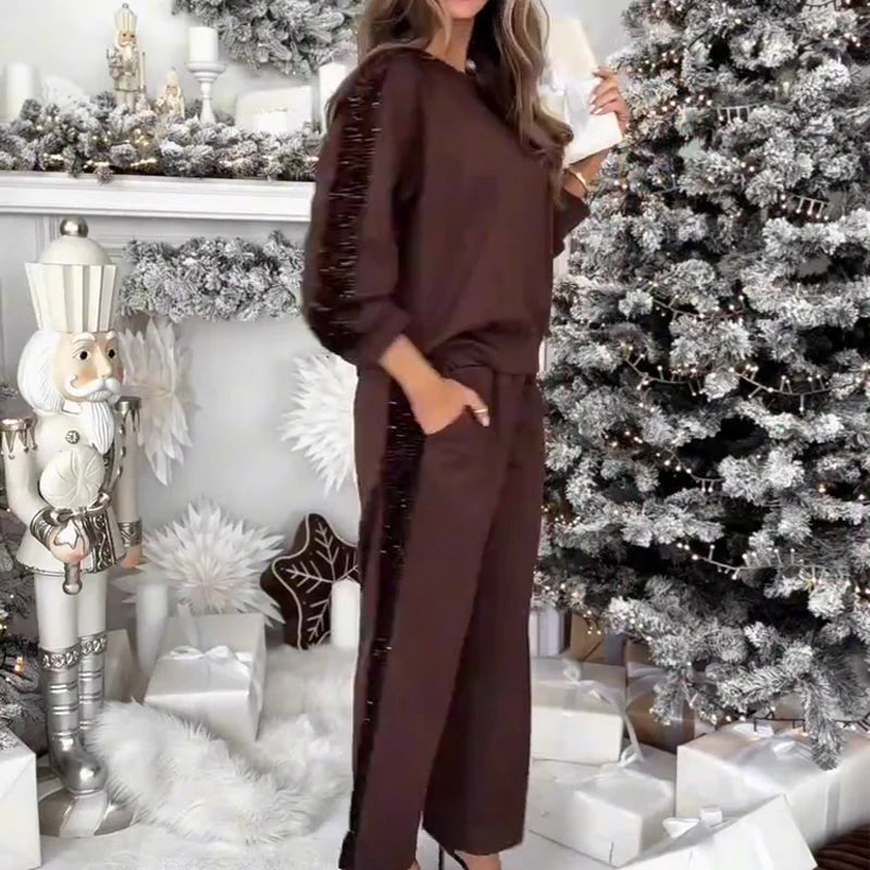 Women’s Sparkling Side-Panel Soft Lounge Co-ord Set