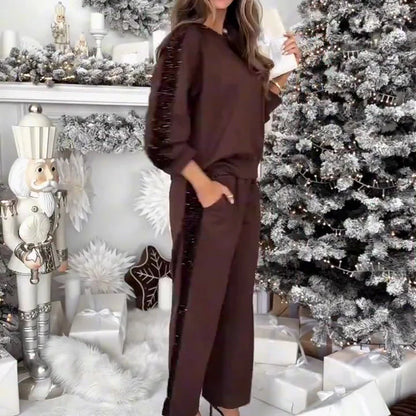 Women’s Sparkling Side-Panel Soft Lounge Co-ord Set