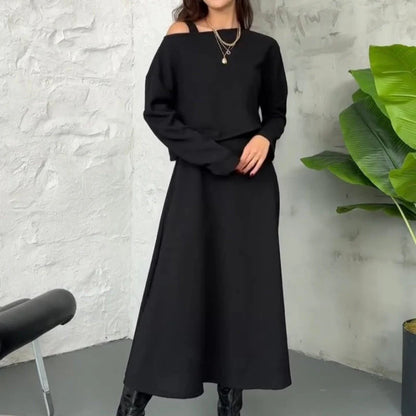 Women’s Ribbed Knit 2-Piece Midi Dress Set