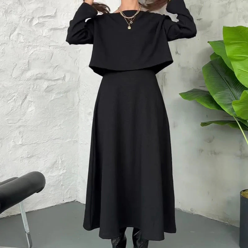 Women’s Ribbed Knit 2-Piece Midi Dress Set