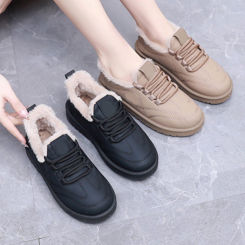 Women’s Plush-Lined Water-Resistant Lace-Up Platform Winter Shoes