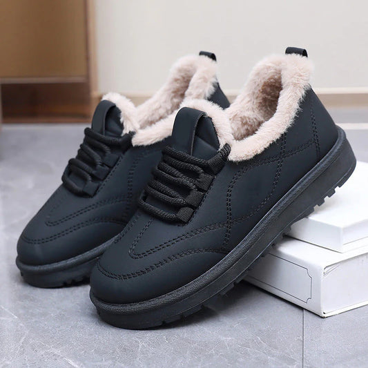 Women’s Plush-Lined Water-Resistant Lace-Up Platform Winter Shoes