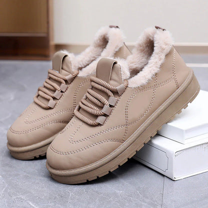 Women’s Plush-Lined Water-Resistant Lace-Up Platform Winter Shoes