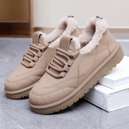 Women’s Plush-Lined Water-Resistant Lace-Up Platform Winter Shoes