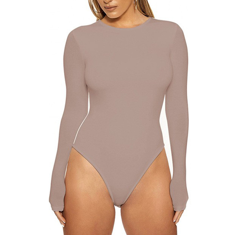 Women’s Seamless Stretch Crew Neck Long Sleeve Bodysuit
