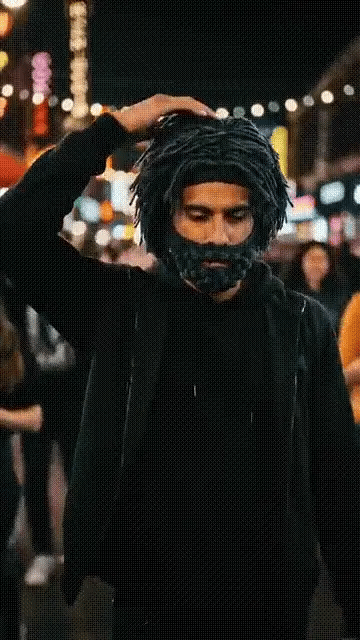 Winter Knit Wig and Beard Hat