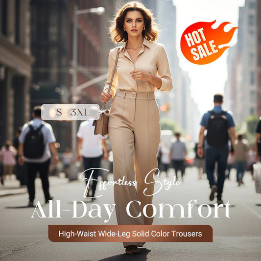 Women’s High Waist Wide Leg Smart Trousers