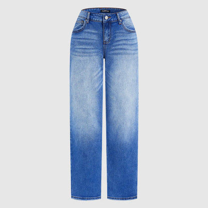 Women’s Relaxed Gradient Wide Leg Denim Jeans