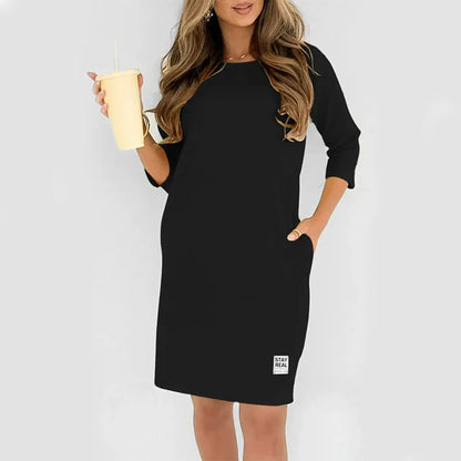 Women’s Casual Loose Crew Neck T-Shirt Dress
