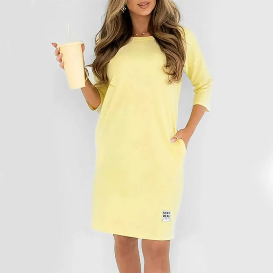 Women’s Casual Loose Crew Neck T-Shirt Dress